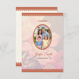 Printable Funeral Program Sjabloon Kaart