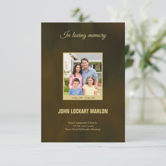Printable Funeral Program Sjabloon Kaart (Staand voorkant)