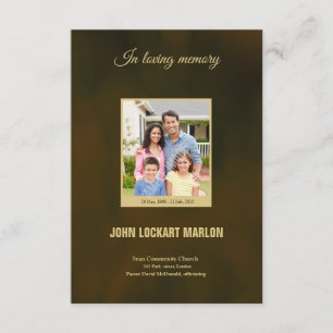 Printable Funeral Program Sjabloon Kaart