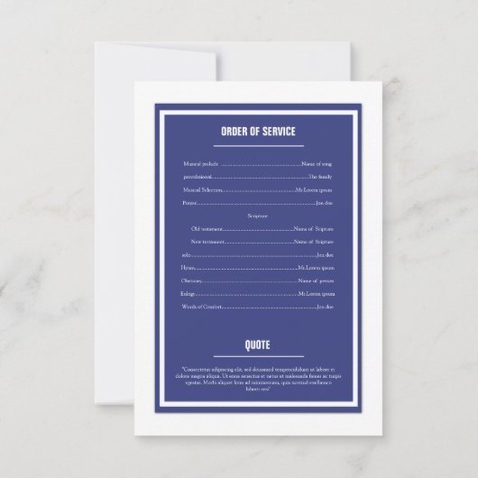 Printable Funeral Program Sjabloon Kaart (Achterkant)