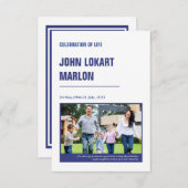 Printable Funeral Program Sjabloon Kaart (Voorkant / Achterkant)