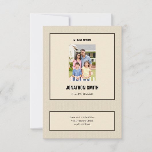 Printable Funeral Program Sjabloon Kaart (Voorkant)
