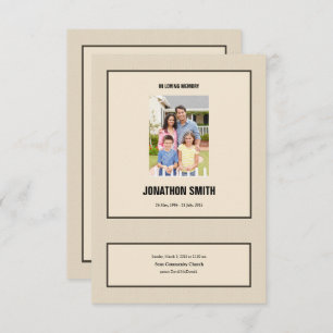 Printable Funeral Program Sjabloon Kaart