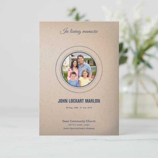 Printable Funeral Program Sjabloon Kaart (Staand voorkant)