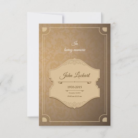 Printable Funeral Program Sjabloon Kaart (Voorkant)