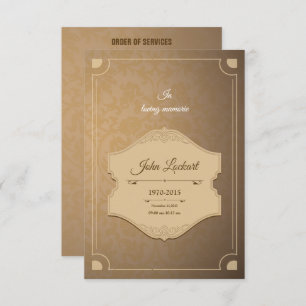 Printable Funeral Program Sjabloon Kaart