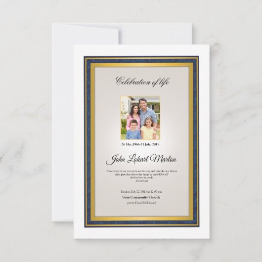 Printable Funeral Program Sjabloon Kaart (Voorkant)