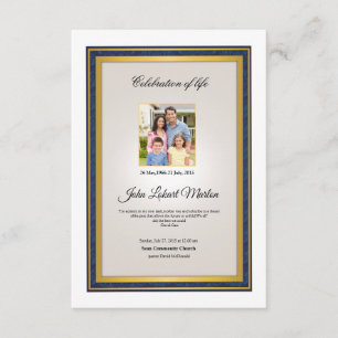 Printable Funeral Program Sjabloon Kaart