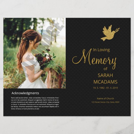 Printable Funeral Program Template (Voorkant)