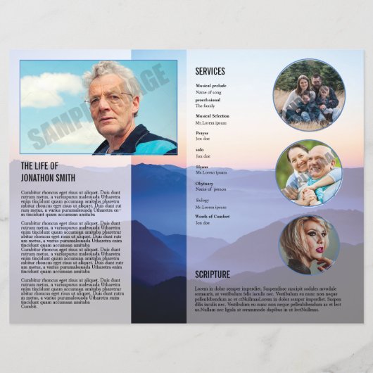 Printable Funeral Program Template (Achterkant)