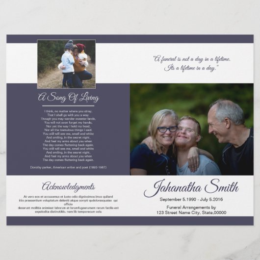 Printable Funeral Program Template (Voorkant)