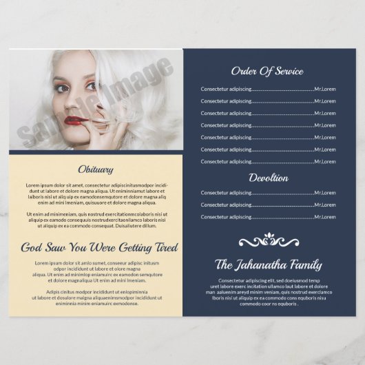 Printable Funeral Program Template (Achterkant)