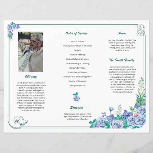 Printable Funeral Program Template (Achterkant)