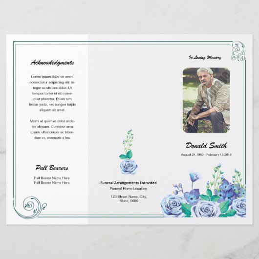 Printable Funeral Program Template (Voorkant)