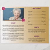 Printable Funeral Program Template Flyer (Achterkant)