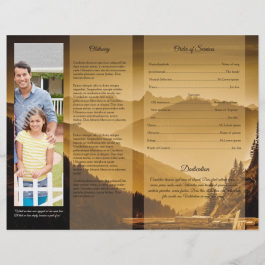 Printable Funeral Program Template Flyer (Achterkant)
