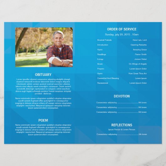Printable Funeral Program Template Flyer (Achterkant)