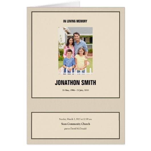 Printable Funeral Sjabloon (Voorkant)