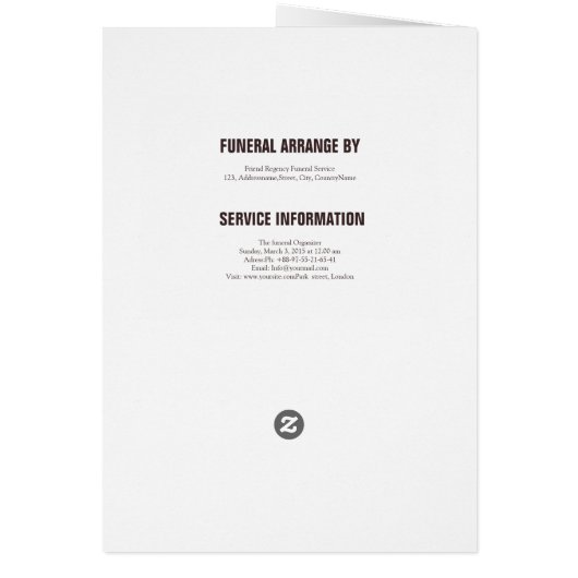 Printable Funeral Sjabloon Brochure (Achterkant)