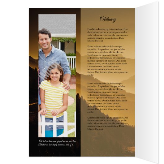 Printable Funeral Sjabloon Brochure (Binnen (Links))