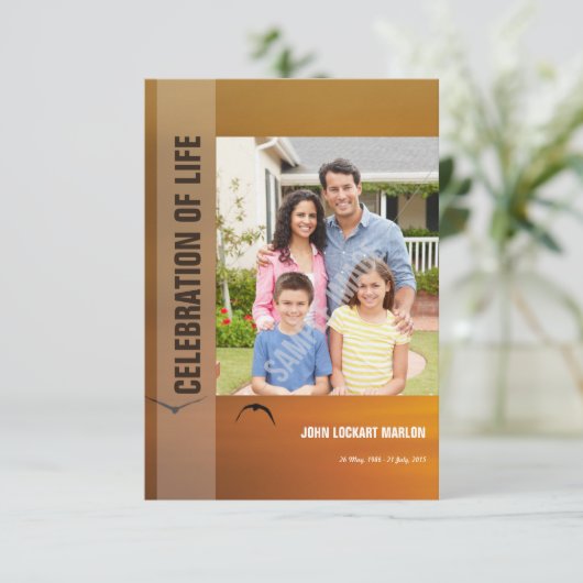 Printable Funeral Sjabloon Kaart (Staand voorkant)