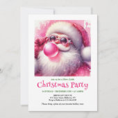 Printable Funny Santa Sunglasses Christmas Invite Kaart (Voorkant)