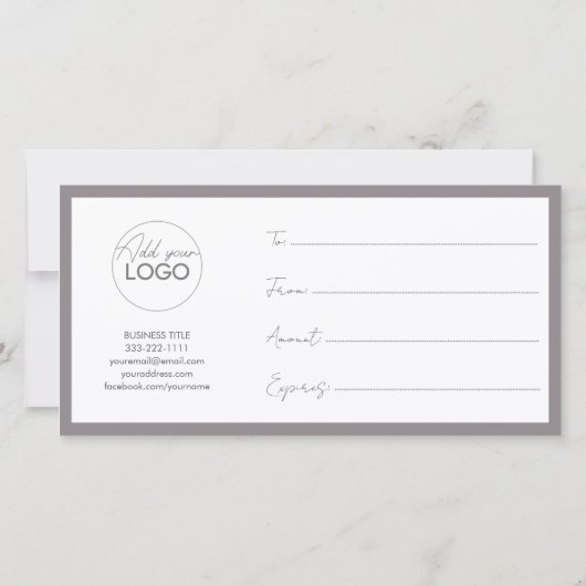 Printable Gift Kaart Sjabloon Gemakkelijk aan te p (Achterkant)