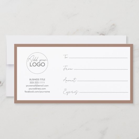 Printable Gift Kaart Sjabloon Gemakkelijk aan te p (Achterkant)