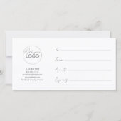 Printable Gift Kaart Sjabloon Gemakkelijk aan te p (Achterkant)