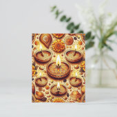 Printable Goud & Brons Diwali Scrapbook Papier Kaart (Staand voorkant)