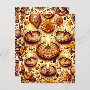 Printable Goud & Brons Diwali Scrapbook Papier Kaart