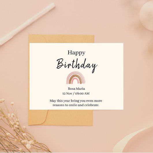 Printable Happy Birthday Kaart