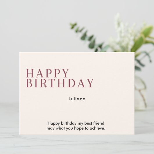 Printable Happy Birthday Kaart (Staand voorkant)