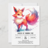 Printable Happy Fox Verjaardag Kaart (Voorkant)