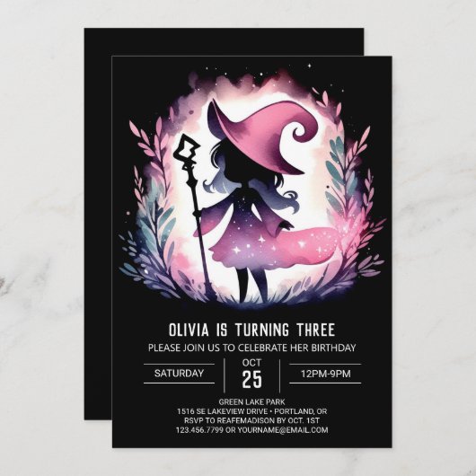 Printable Happy Wizard Verjaardag Kaart (Voorkant / Achterkant)