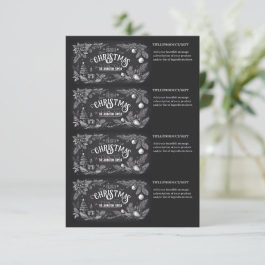 Printable Homemade Christmas Gift Labels Kaart (Staand voorkant)
