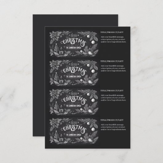 Printable Homemade Christmas Gift Labels Kaart (Voorkant / Achterkant)