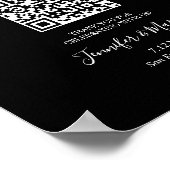 Printable Honeymoon Fund Sign QR Code Black Poster (Hoek)