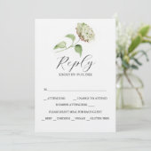 Printable Hydrangea Wedding RSVP Cards Kaart (Staand voorkant)