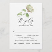 Printable Hydrangea Wedding RSVP Cards Kaart (Voorkant)