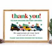 Printable Kerstmis Levering Driver Dank u teken Poster