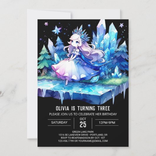 Printable Kinder Prinses Verjaardag Kaart (Voorkant)