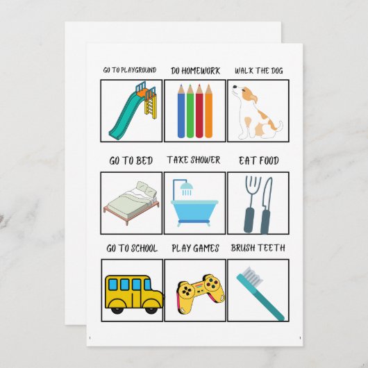 PRINTABLE KINDER ROUTINE FEESTDAGENKAART (Voorkant / Achterkant)