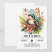 Printable Kinderen Vogel Verjaardag Kaart (Voorkant / Achterkant)