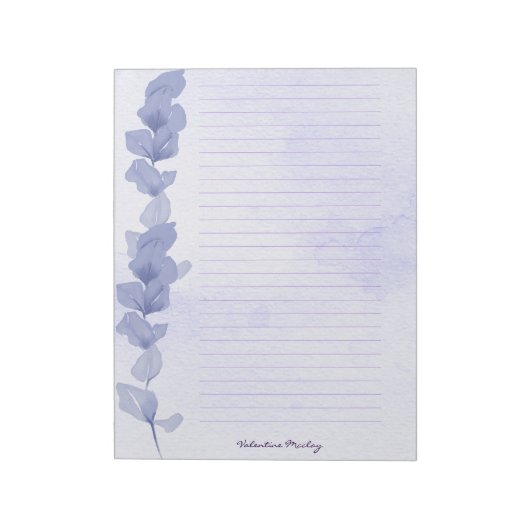 Printable Lavender Lined Paper – Personalized Notitieblok (Linkerzijde)