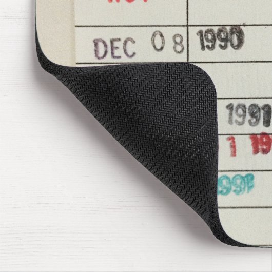Printable Library Cards Mousepad Muismat (Hoek)