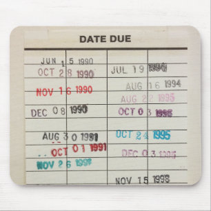 Printable Library Cards Mousepad Muismat