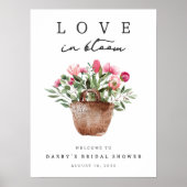 Printable Love in Bloom Bridal Shower Welcome Sign Poster (Voorkant)