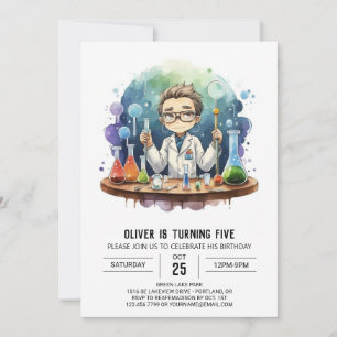 Printable Mad Scientist Magic Verjaardag Kaart