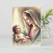 Printable Mary & Baby Jesus Geboorteplaats Scrapbo Kaart (Staand voorkant)